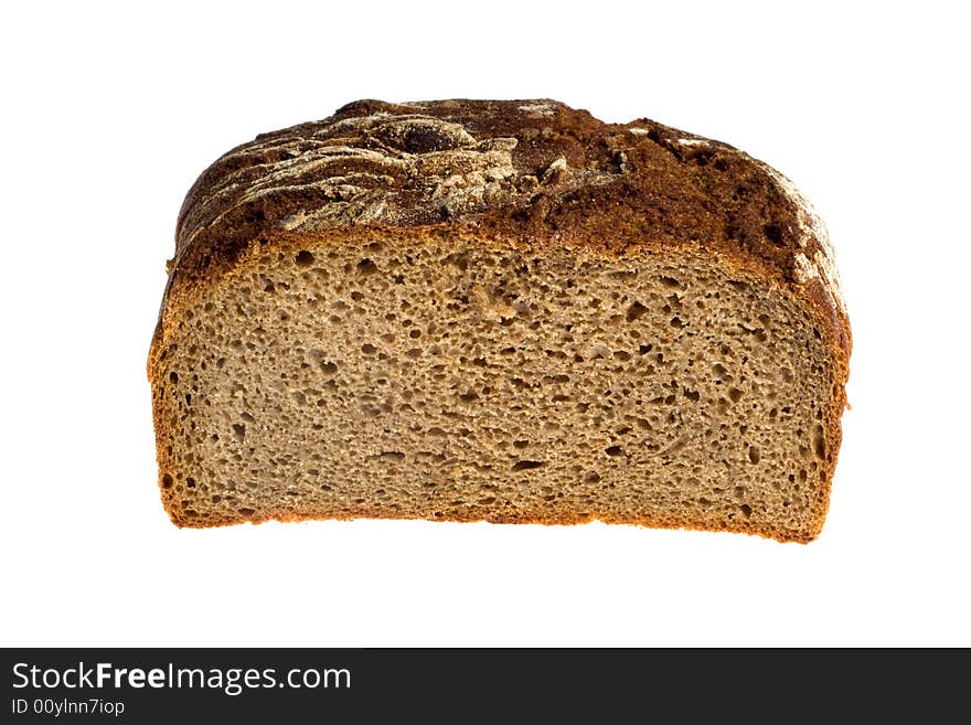 Bread loaf photo on white background