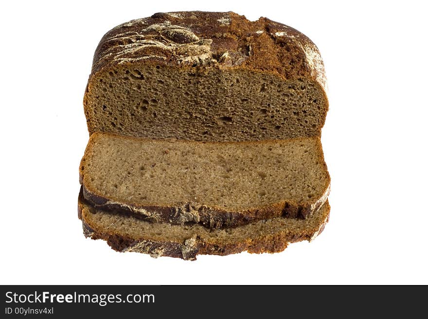 Bread loaf photo on white background