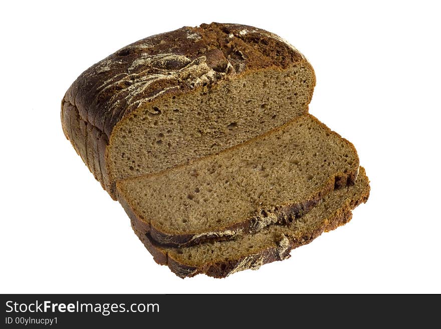 Bread loaf photo on white background