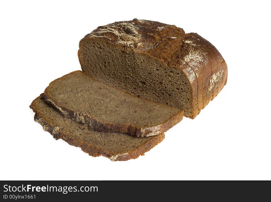 Bread loaf photo on white background