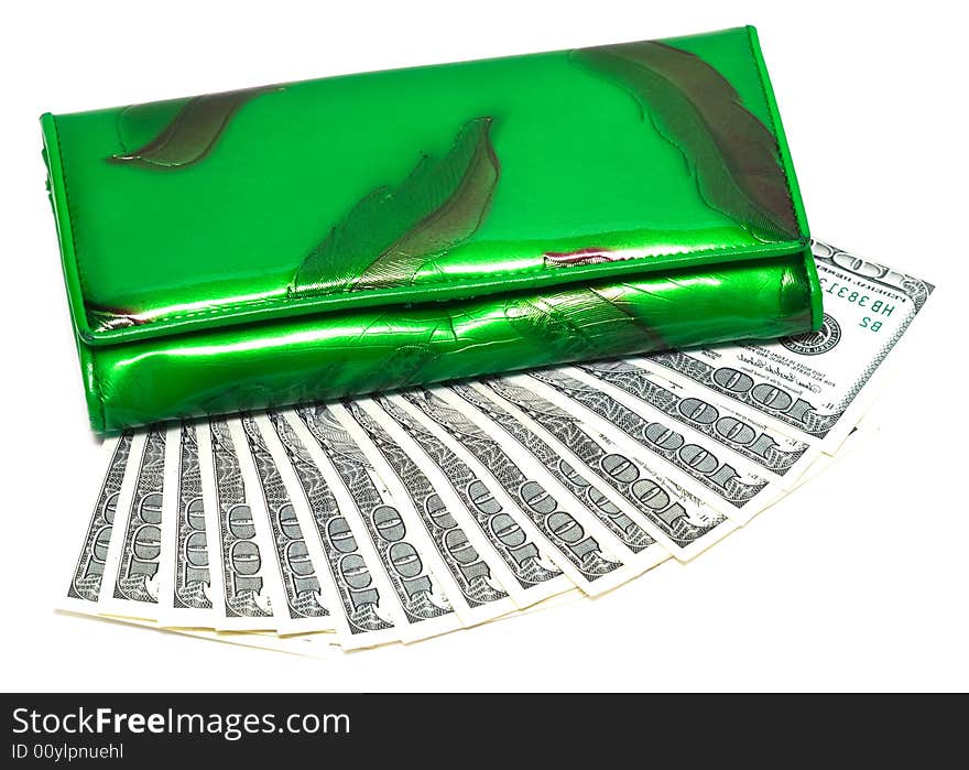 Green Wallet With Money