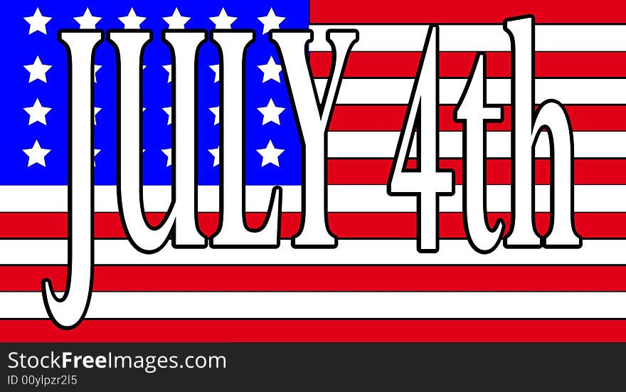 An image of the American flag with the word July 4th on it representing the concept of independence day.