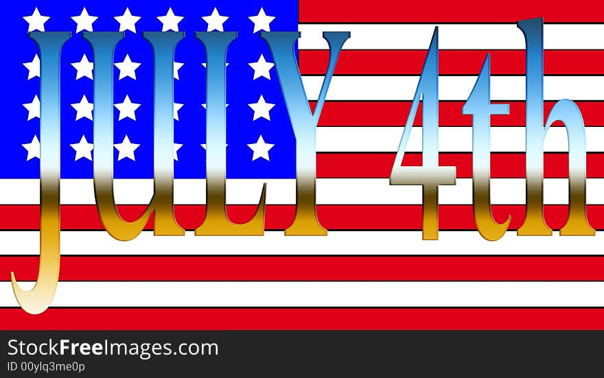 An image of the American flag with the word July 4th on it representing the concept of independence day.