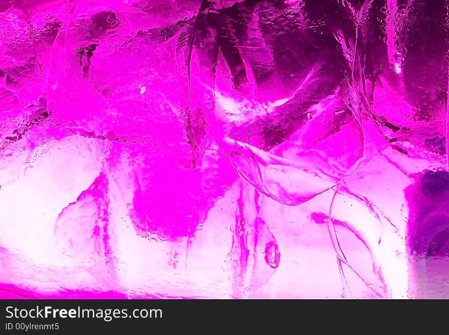 Water drops on glass with ice for background