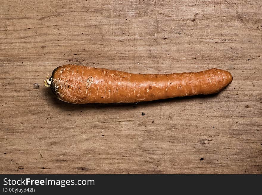 Carrot on table.