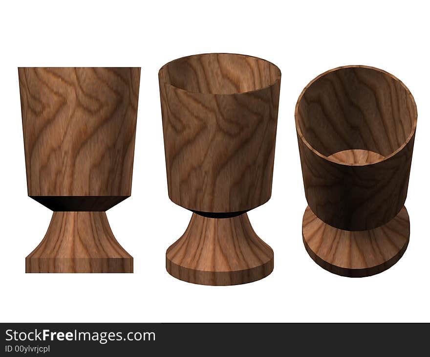 Wine-glass wooden