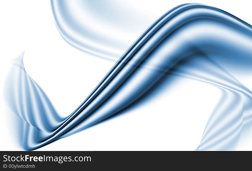 Illustration of a blue wave with reflection. Illustration of a blue wave with reflection