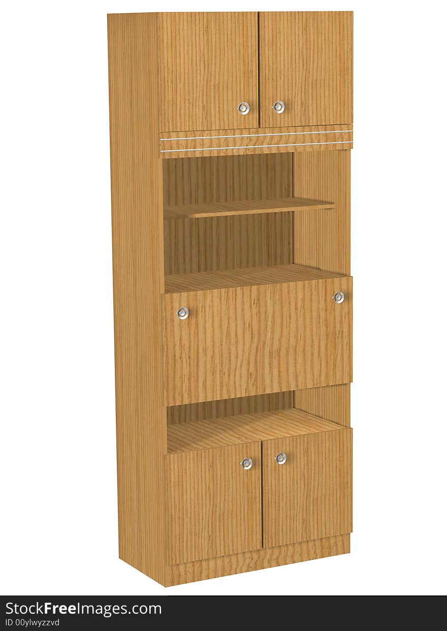 Locker, for use in housekeeping. It can be used for storage of clothes, books, the electroequipment. The illustration is executed in the program 3ds max 5.