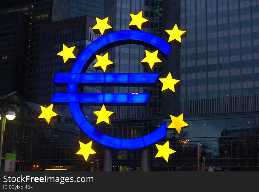 Euro symbol in germany, Frankfurt