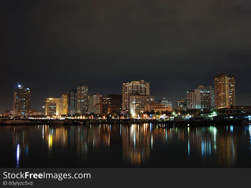 Harbor Square Nightscape Roxas Blvd Philippines. Harbor Square Nightscape Roxas Blvd Philippines.