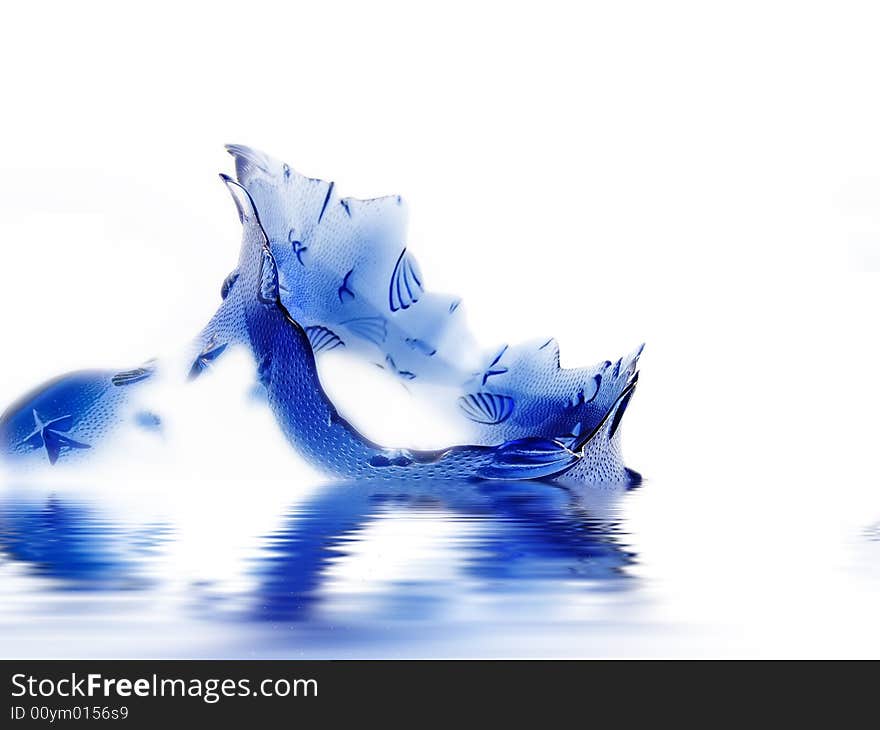 Blue glass isolated in white. Blue glass isolated in white