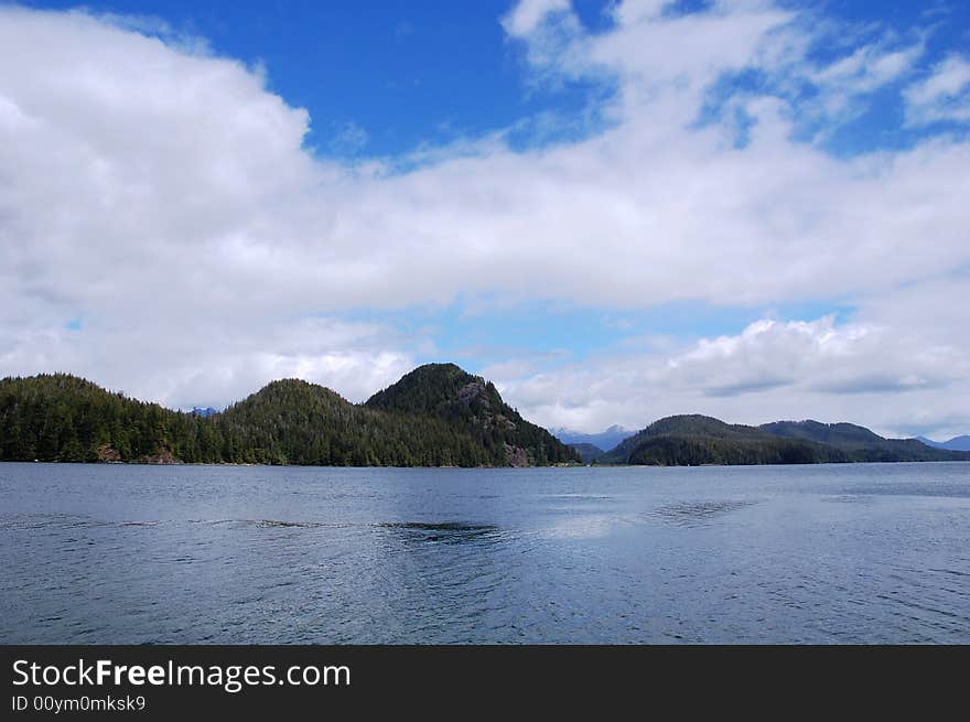 Seascape of strait in vancouver island, british columbia, canada. Seascape of strait in vancouver island, british columbia, canada