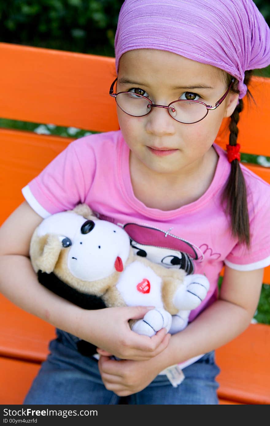 Little girl in violet