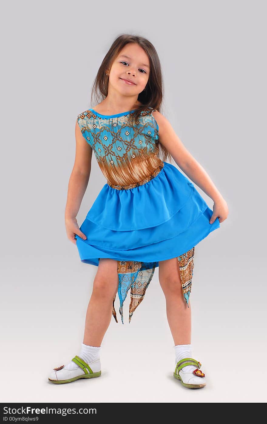 Little girl in blue dress