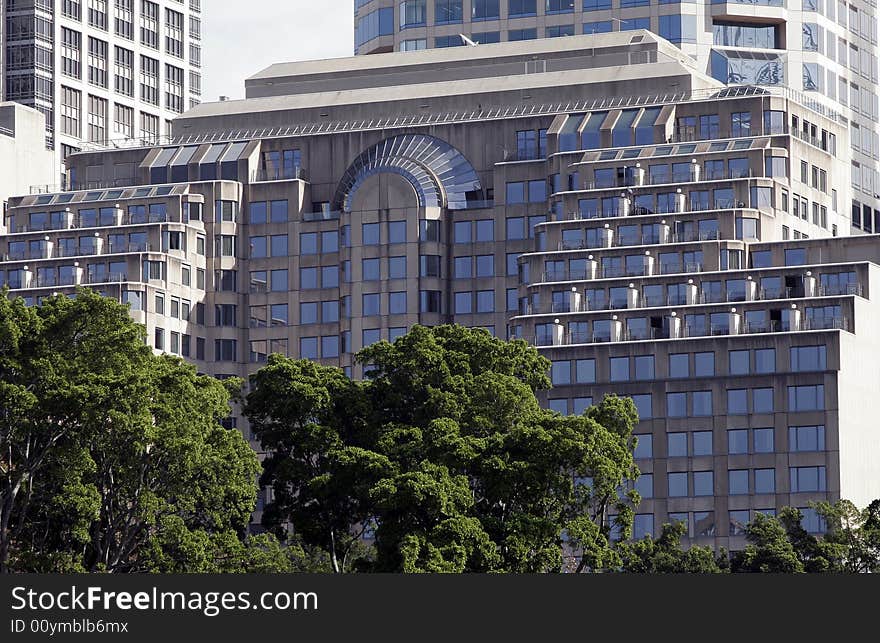 Tall Urban City Building Facade In Sydney, Australia. Tall Urban City Building Facade In Sydney, Australia