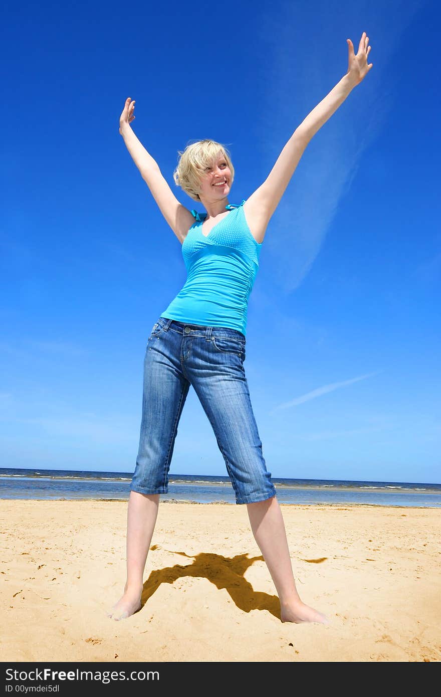 Beautiful young girl on the beach. Beautiful young girl on the beach