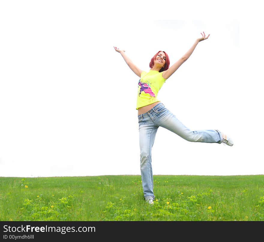 Young girl is relaxing outdoors. Young girl is relaxing outdoors