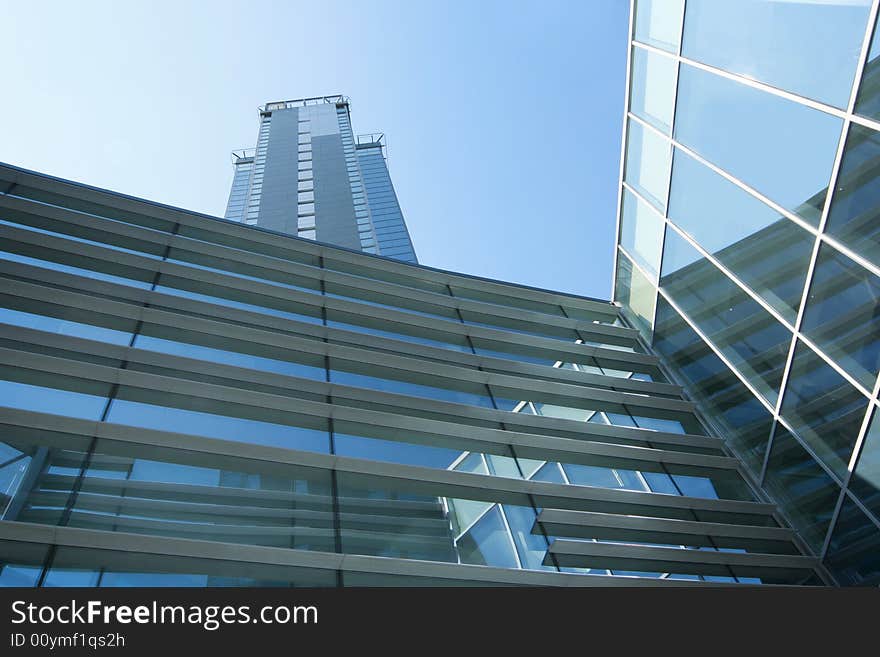 Modern high blue glossen building