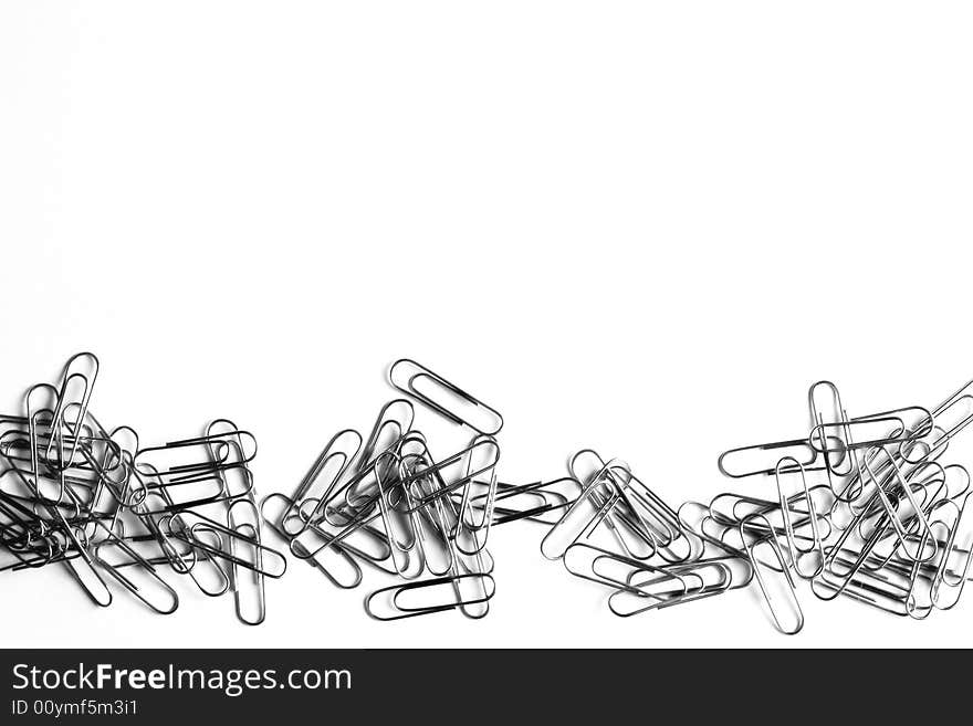 Paper clips isolated on white background