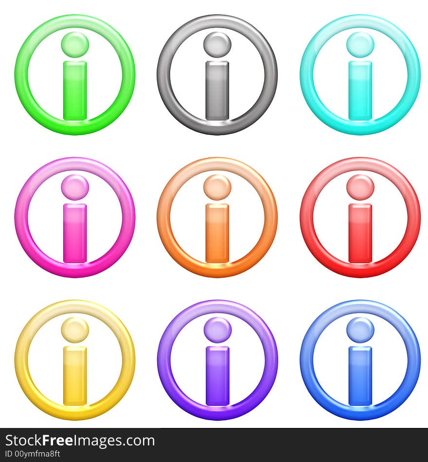 Illustration of bright colors icons with circle form and internet symbol in them. Illustration of bright colors icons with circle form and internet symbol in them