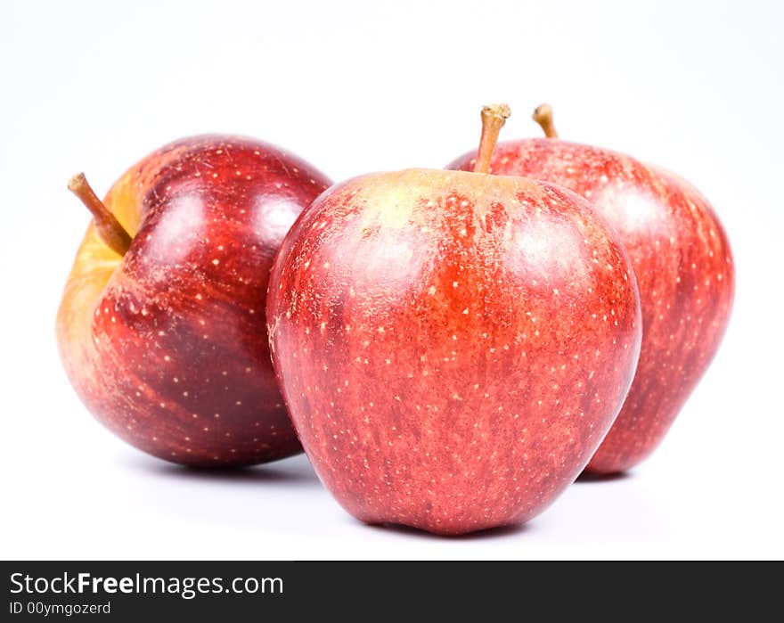 Red apples isolated on a white background