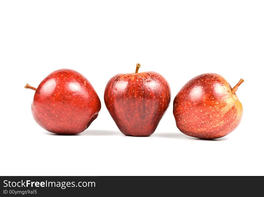 Red apples isolated on a white background