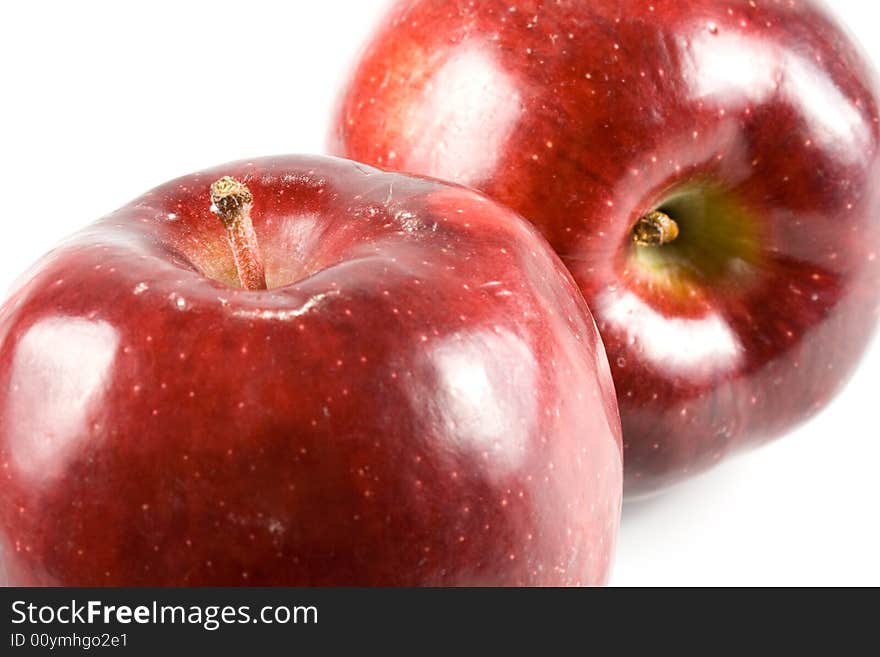 Fresh red apples isolated on a white background