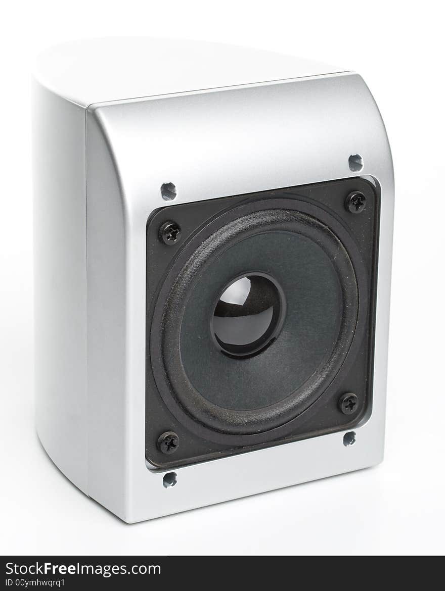 Loudspeakers on a white