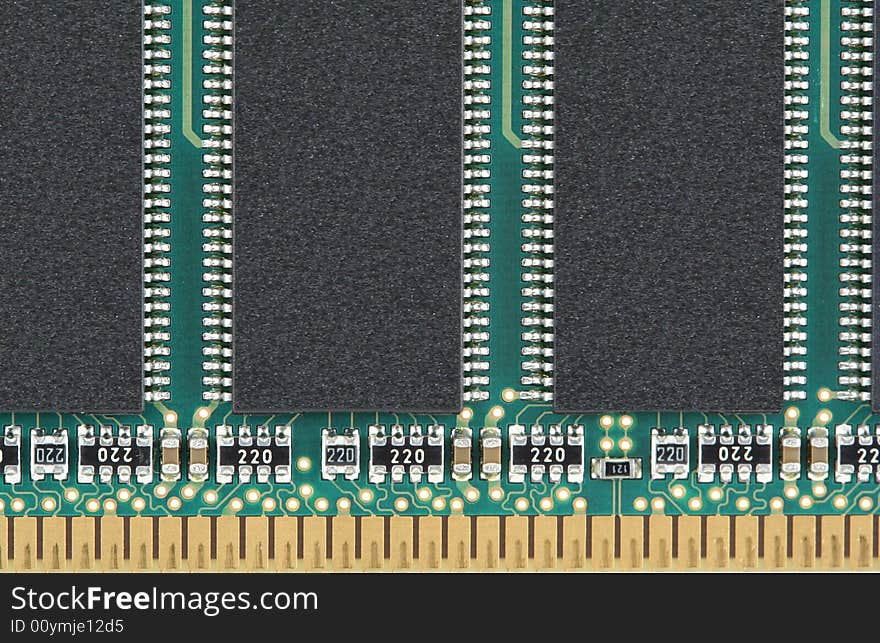 Random access memory chip on white