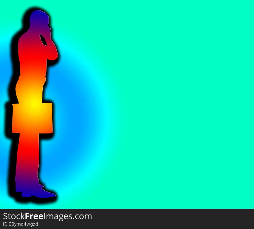 A outline of a business man who is holding a briefcase, it would make a good business concept image. A outline of a business man who is holding a briefcase, it would make a good business concept image.