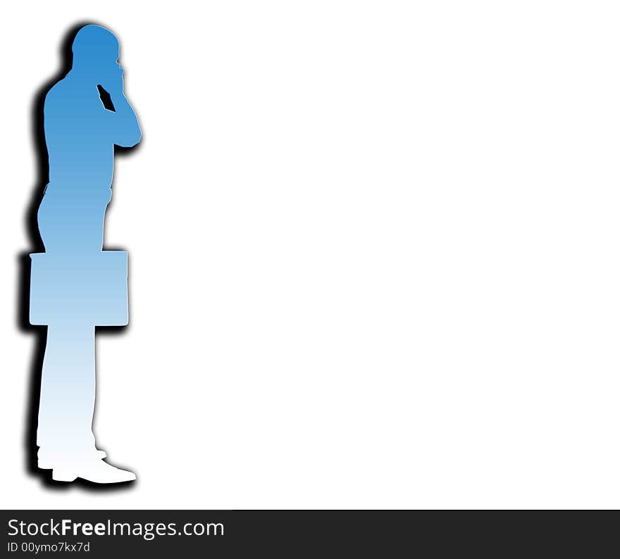 A outline of a business man who is holding a briefcase, it would make a good business concept image. A outline of a business man who is holding a briefcase, it would make a good business concept image.