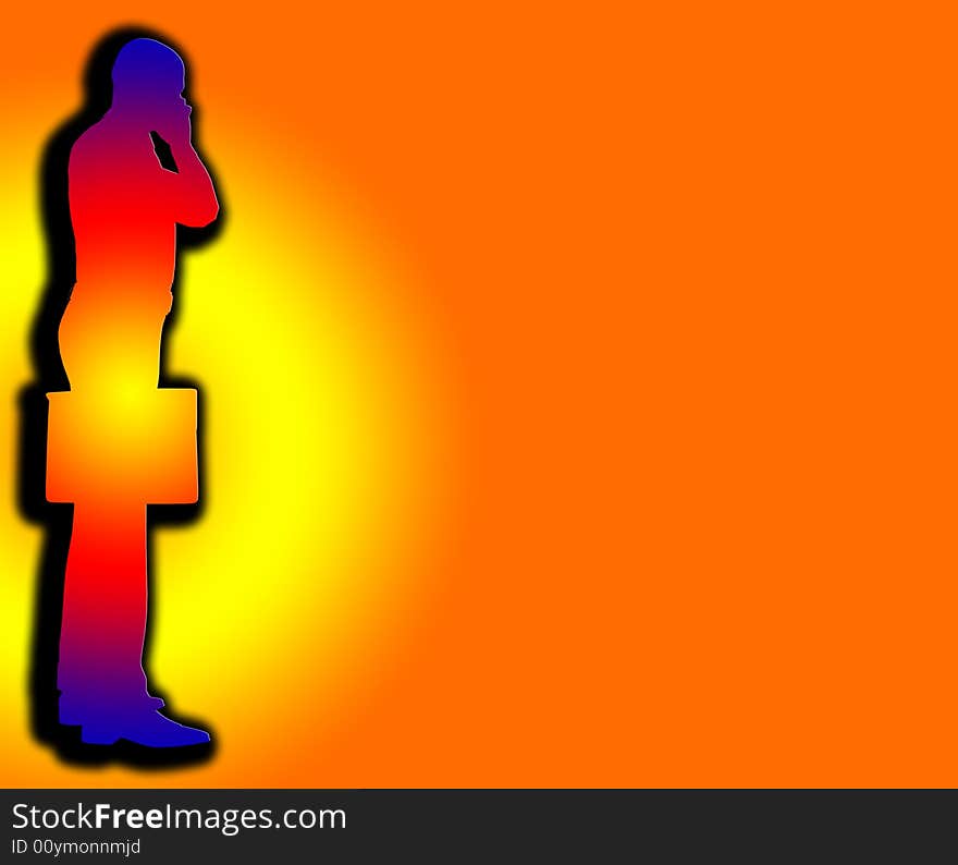 A outline of a business man who is holding a briefcase, it would make a good business concept image. A outline of a business man who is holding a briefcase, it would make a good business concept image.