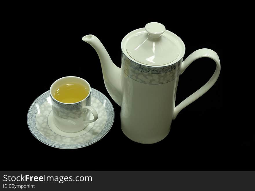 Isolated Cup And Teapot