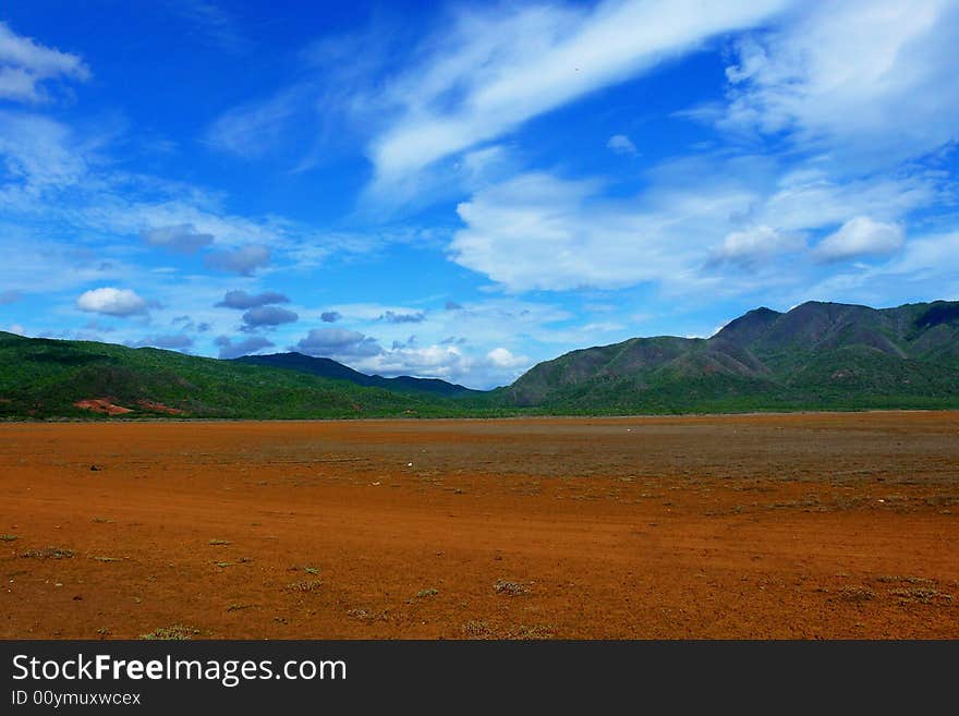 Red-blue landscape