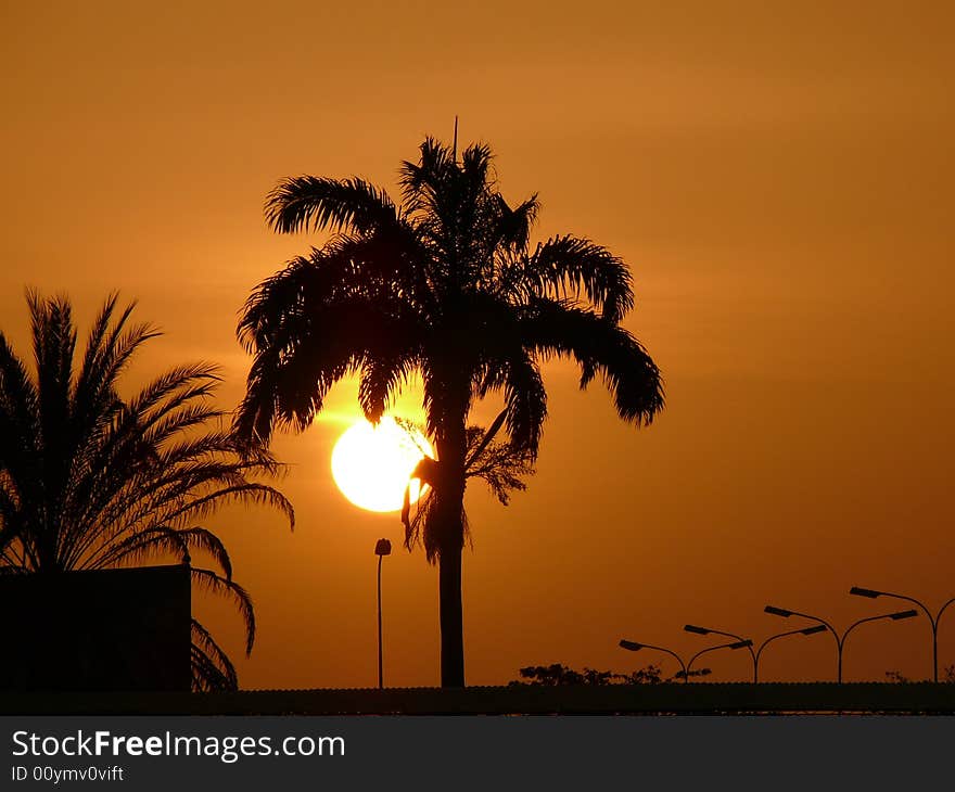 The hot sun on equator. The hot sun on equator