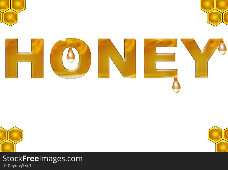 The honey script on a background