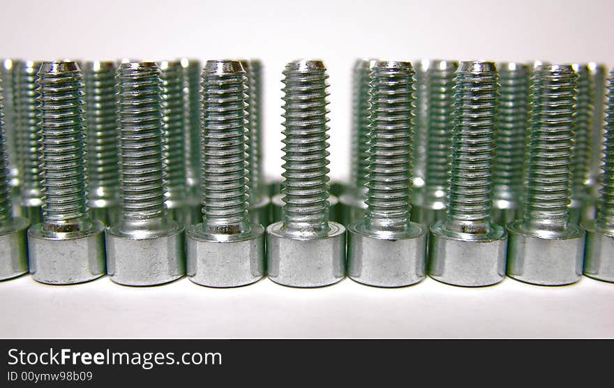 Vertical stand bolts in three lines. Vertical stand bolts in three lines