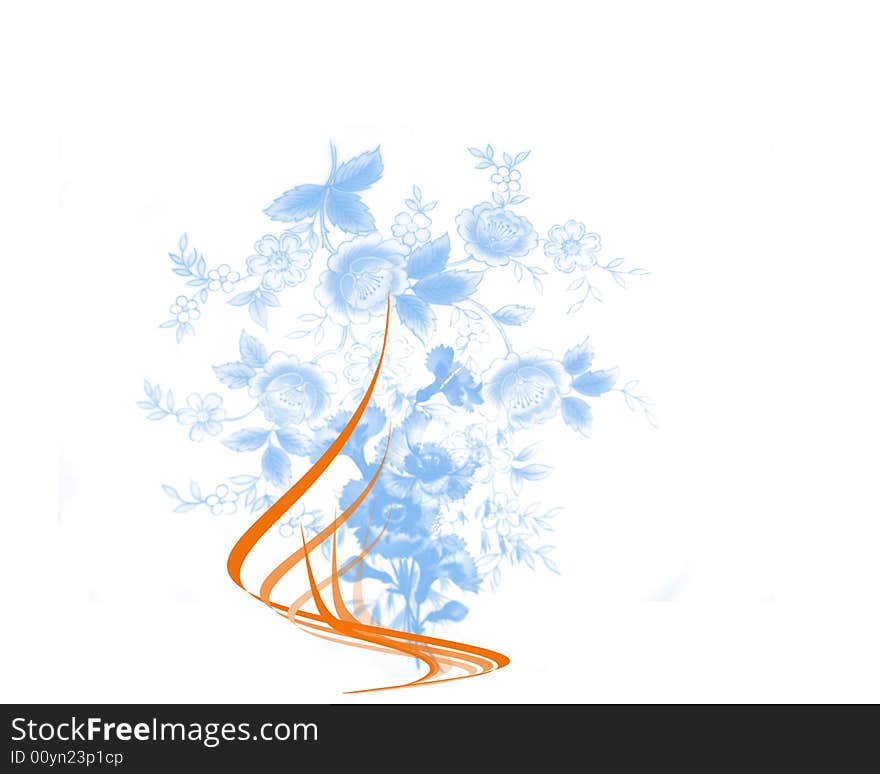 Abstract flower drawing on white background. Abstract flower drawing on white background