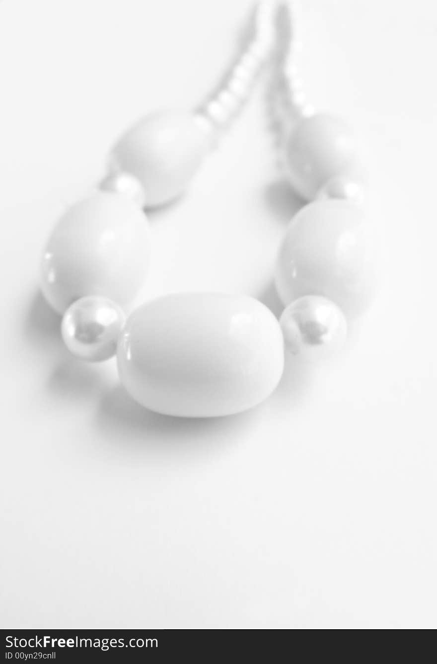 Necklace pearl in front close up