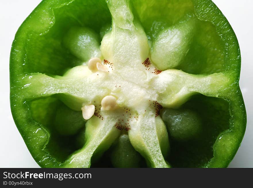 Close up of green pepper.