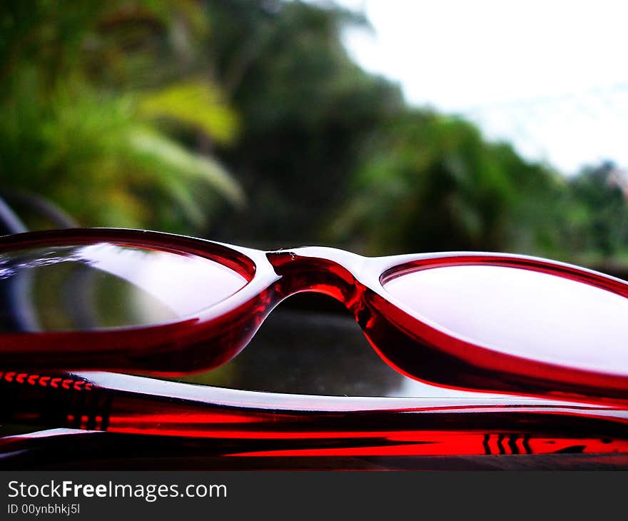 Reading Glasses on a table. Reading Glasses on a table