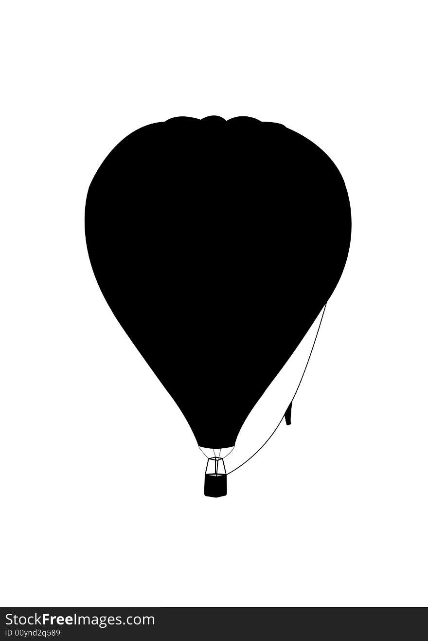 Black silhouettes of the balloon on white background