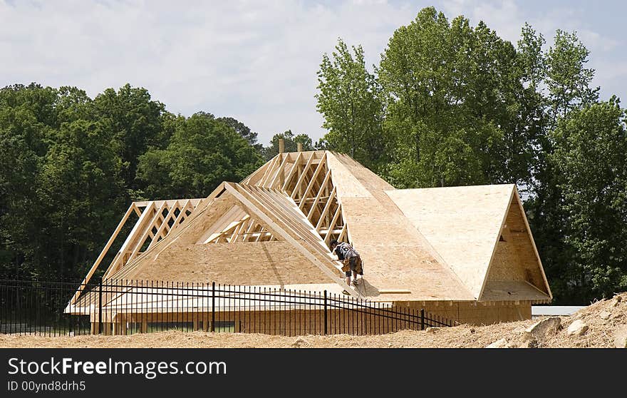 Man Working on Roof