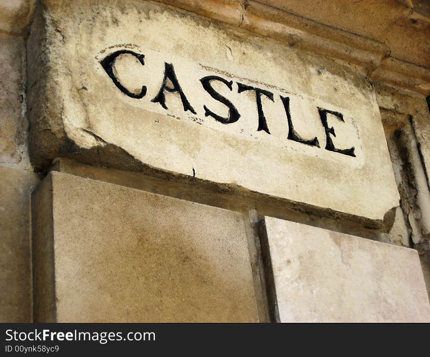 Engraving on gate outside Wisbech castle. Engraving on gate outside Wisbech castle