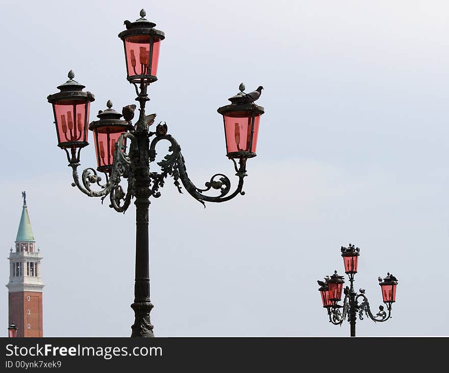 Street lamps in Venice, Italy