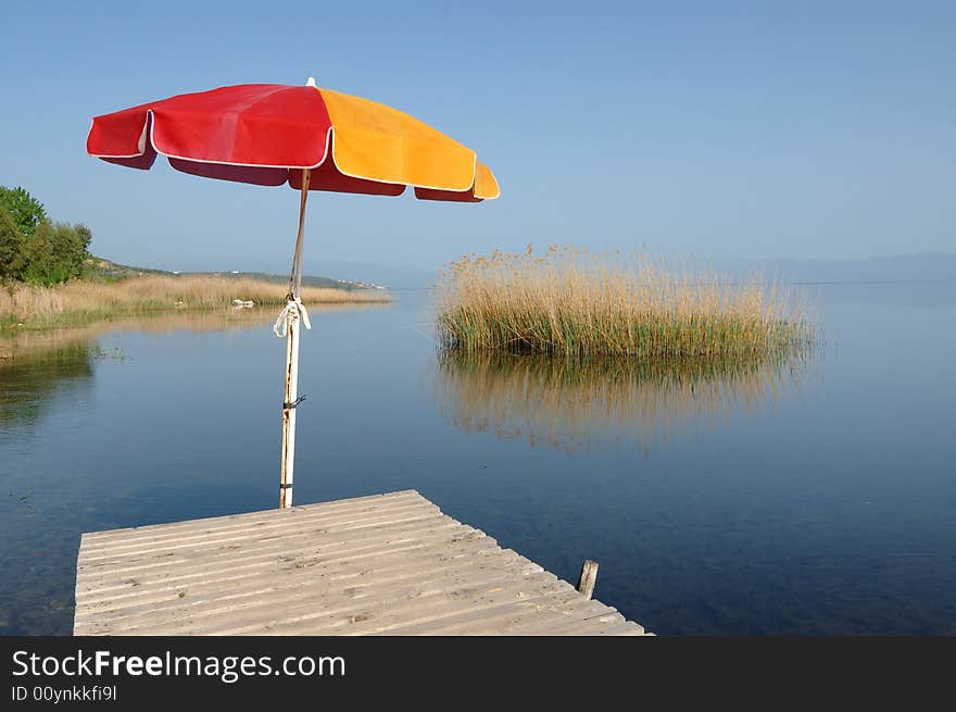 Lakeside view in summer