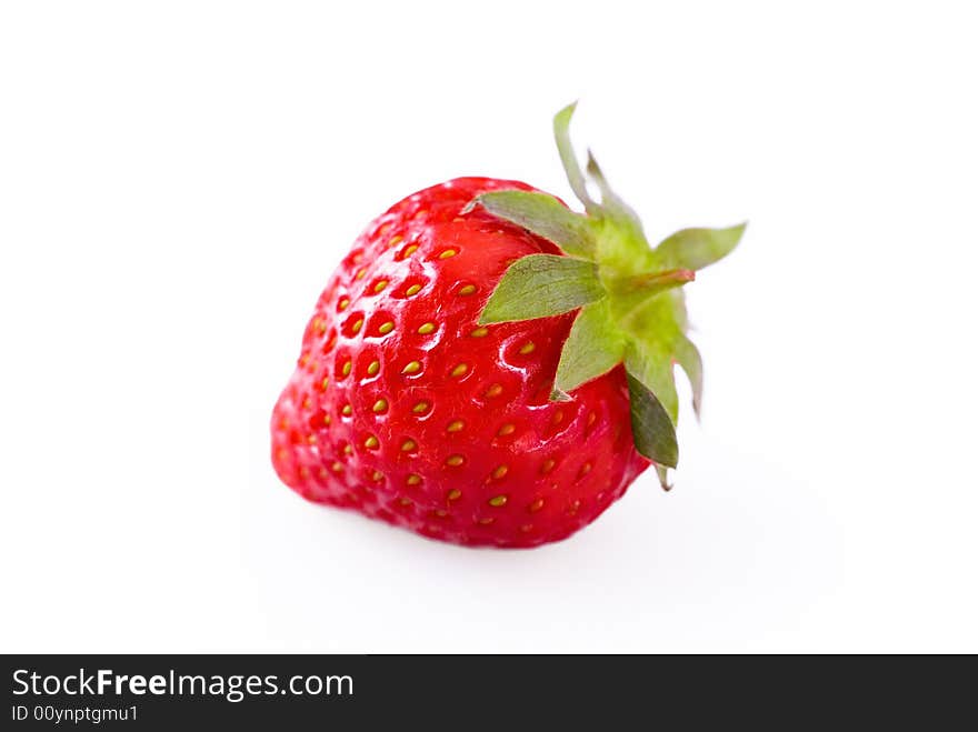 A beautiful strawberry on the white background