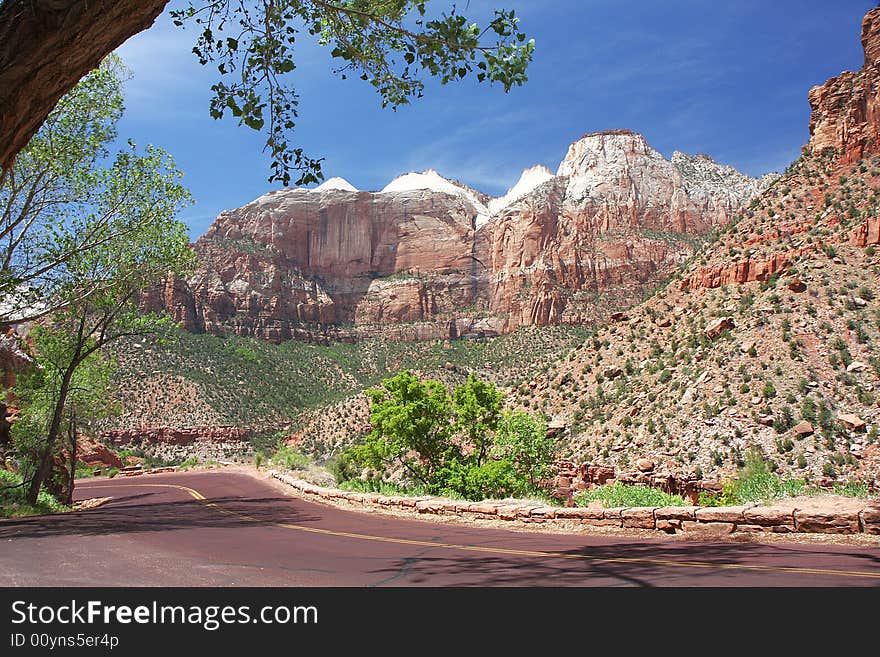 View of mountains in Zion NP, Utah