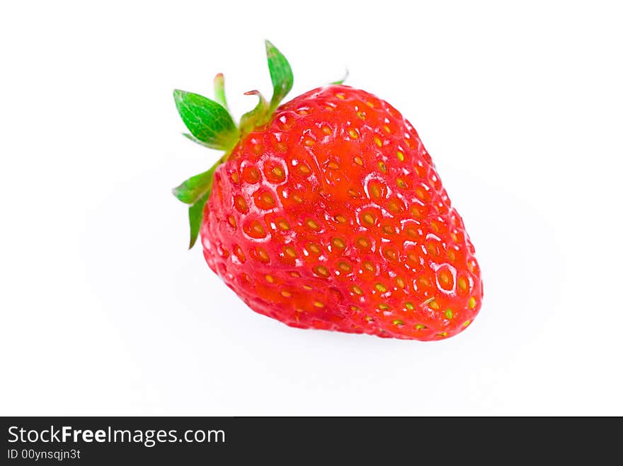 A beautiful strawberry on the white background