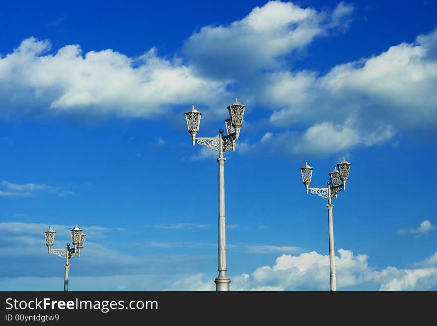 Lanterns on a background of the sky